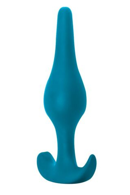 Бирюзовая анальная пробка Smooth - 12,5 см.