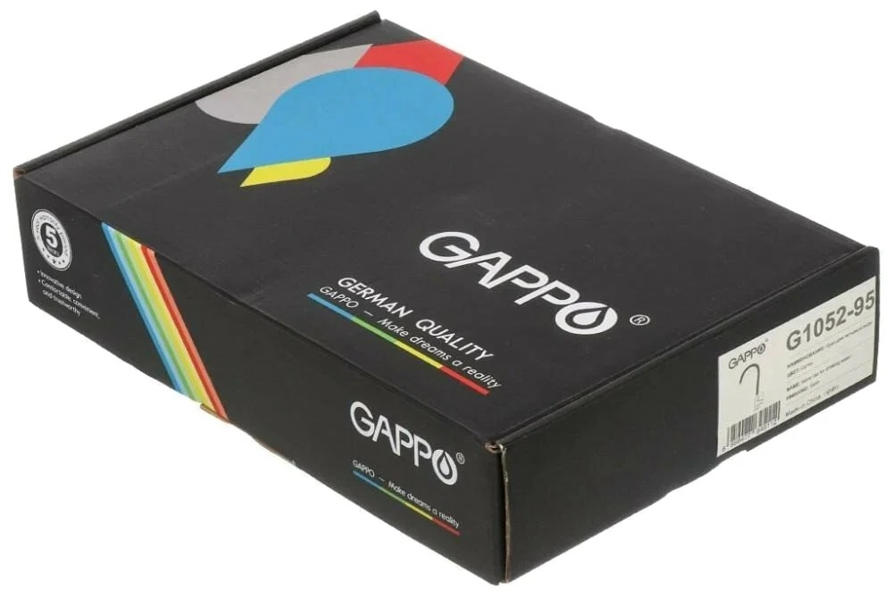 Кран чистой воды Gappo (чёрный+хром) G1052-95
