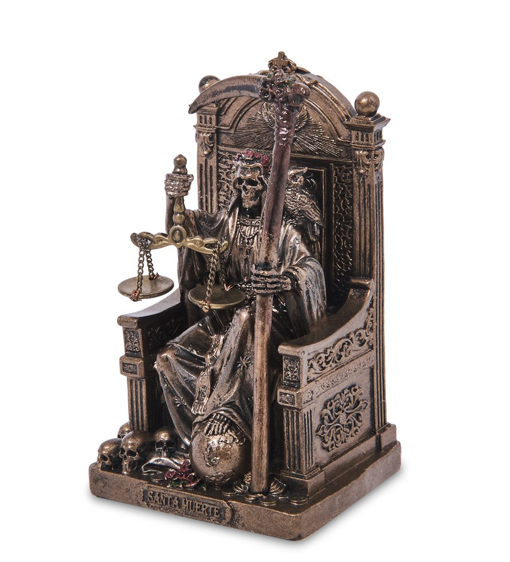 Veronese WS-1487 Статуэтка «Санта Муэрте на троне с косой и весами»