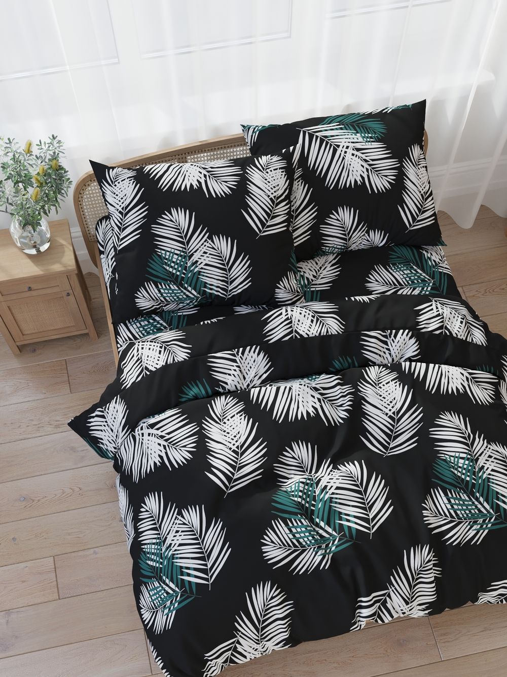 Простынь Полисатин Мечта "Танец перьев" 200x215 см