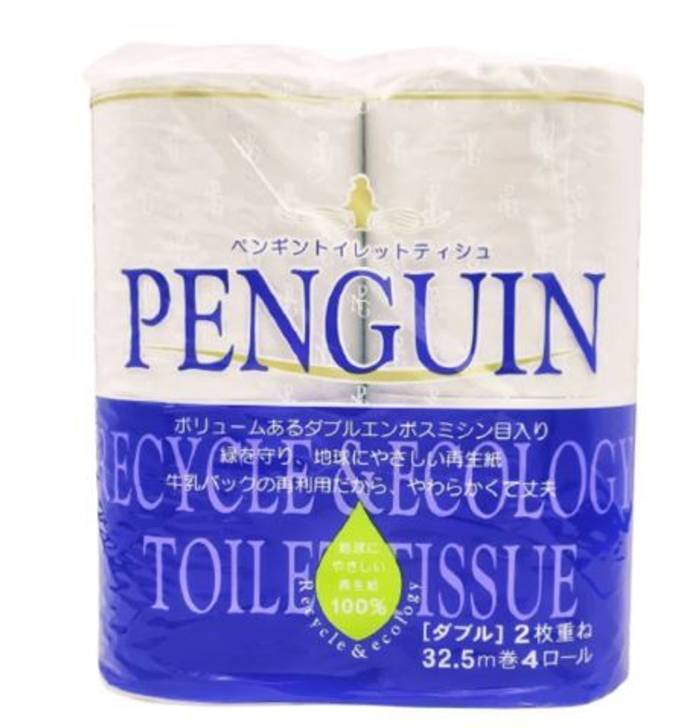 Бумага туалетная Marutomi "Penguin" 2-х слойная 4 рул по 32,5м