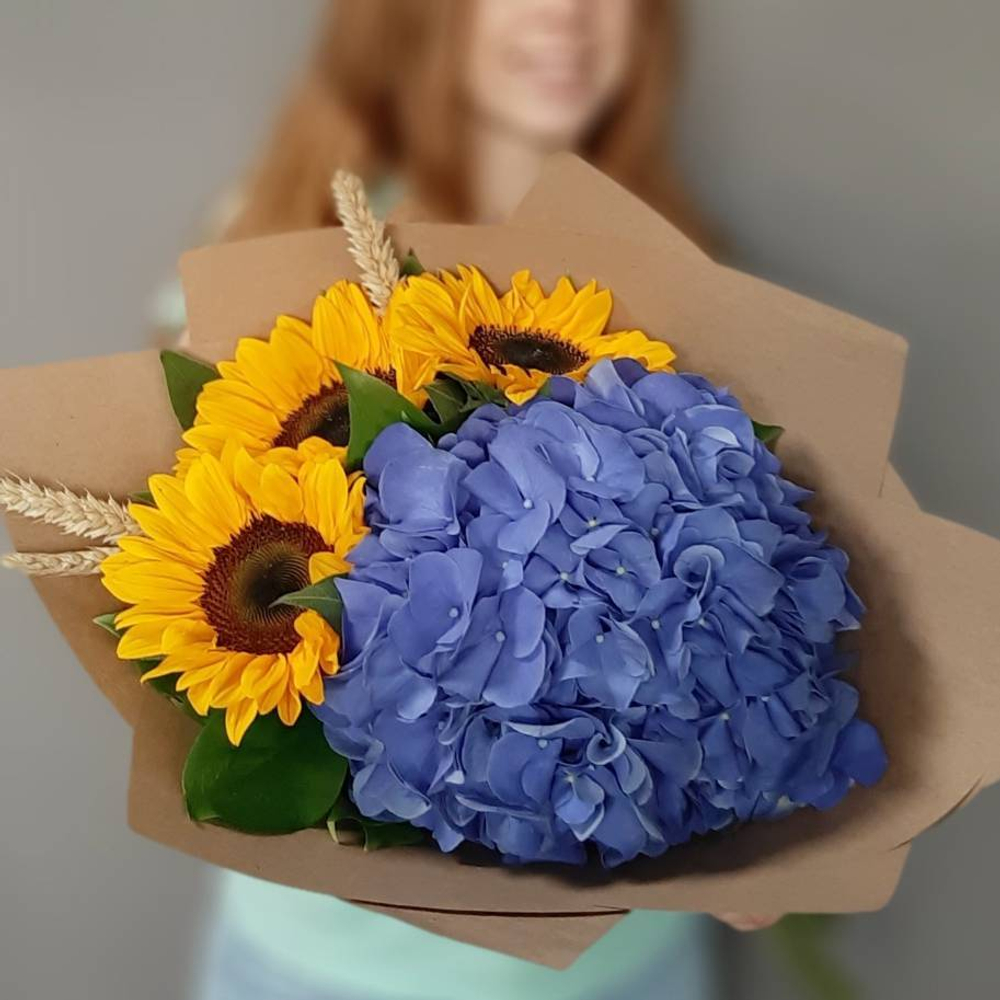 Букет подсолнухов «Солнышко на небе»