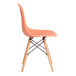 Стул CINDY (EAMES) (mod. 1801) дерево бук/металл/сиденье пластик, 45x51x82 см, Orange (Оранжевый)