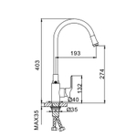 Смеситель для кухни 35к F4353 FRAP без излива (п/гайку, хром, латунь)