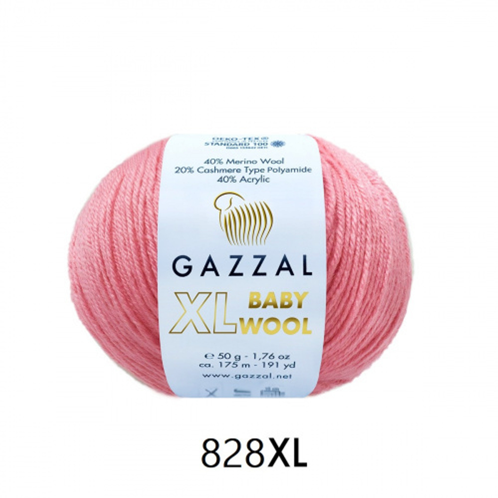 Пряжа Baby Wool XL 50 г, 100м, 40%акрил, 40%шерсть мериноса, 20%кашемир, 40%акрил (цена за 1 шт)