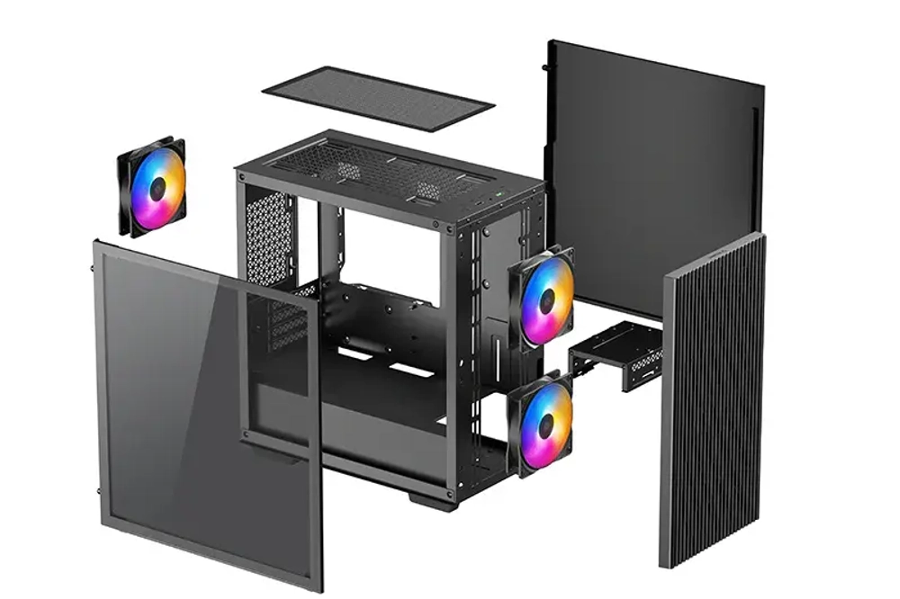 Компьютерный корпус Deepcool MATREXX 40 3FS DP-MATX-MATREXX40-3FS, Mini-ITX/Micro ATX, USB 3.0/2.0, Без Б/П, Чёрный