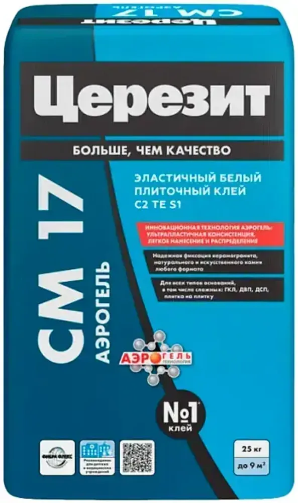 Клей плиточный Церезит CM17 Аэрогель крупноформатного керамогранита 25кг