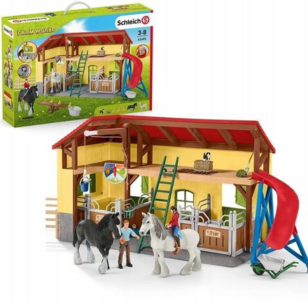 Фигурки Schleich Farm World - Игровой набор Конюшня, конная ферма с фигурками животных - Шляйх Ферма 42485