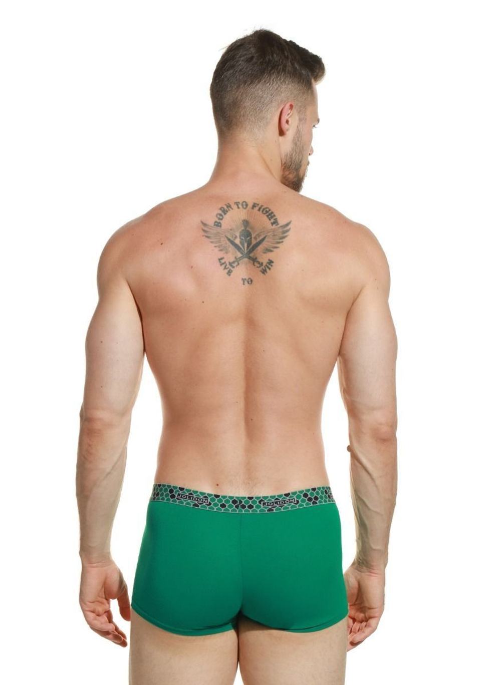 Мужские трусы-боксеры с широкой резинкой с рисунком в виде сот (Размер: M) (Цвет: черный)