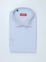 Сорочка мужская VESTER короткий рукав, тонкая синяя полоска, бамбуковое волокно 72915 05