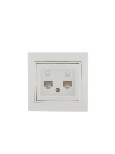 Розетка компьютерная 2-м СП Mira RJ45 бел./бел. LEZARD 701-0202-141