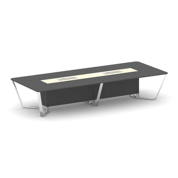 Steel Meet Стол переговорный прямоугольный MM-PR.B.SP-14 Антрацит/Ваниль Глянец/Нержавеющая Сталь/Хр