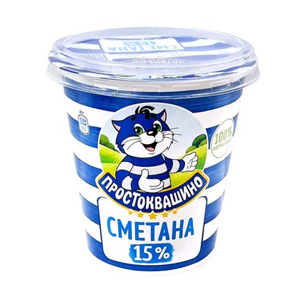 Сметана Простоквашино 15% 300 гр