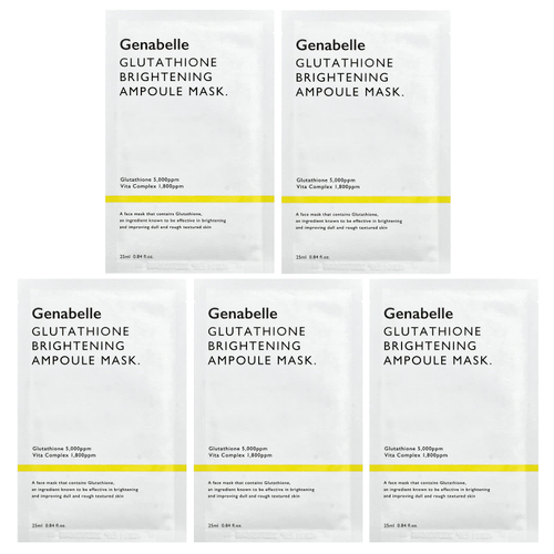 Genabelle, Осветляющая маска-ампула с глутатионом, 5 шт., По 25 мл (0,84 жидк. Унции)