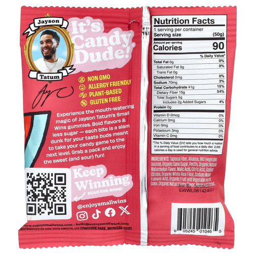 Enjoy Small Wins, жевательные таблетки, кислый арбуз и лайм, 50 г (1,8 унции)