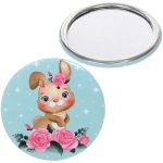 Зеркало косметическое круглое «КОЛЛЕКЦИЯ МАРЦИПАН», зайчик, d-7,5см (пакет с подвесом)