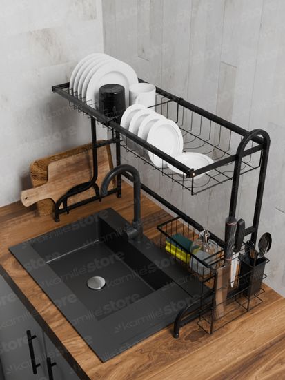 Сушилка для посуды из алюминия Kamille KM-0754 установка над мойкой