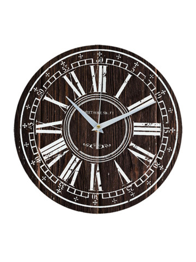 Часы настенные деревянные IDEAL "КУРАНТЫ", 30 см, бесшумные, коричневые Декор для дома, подарок