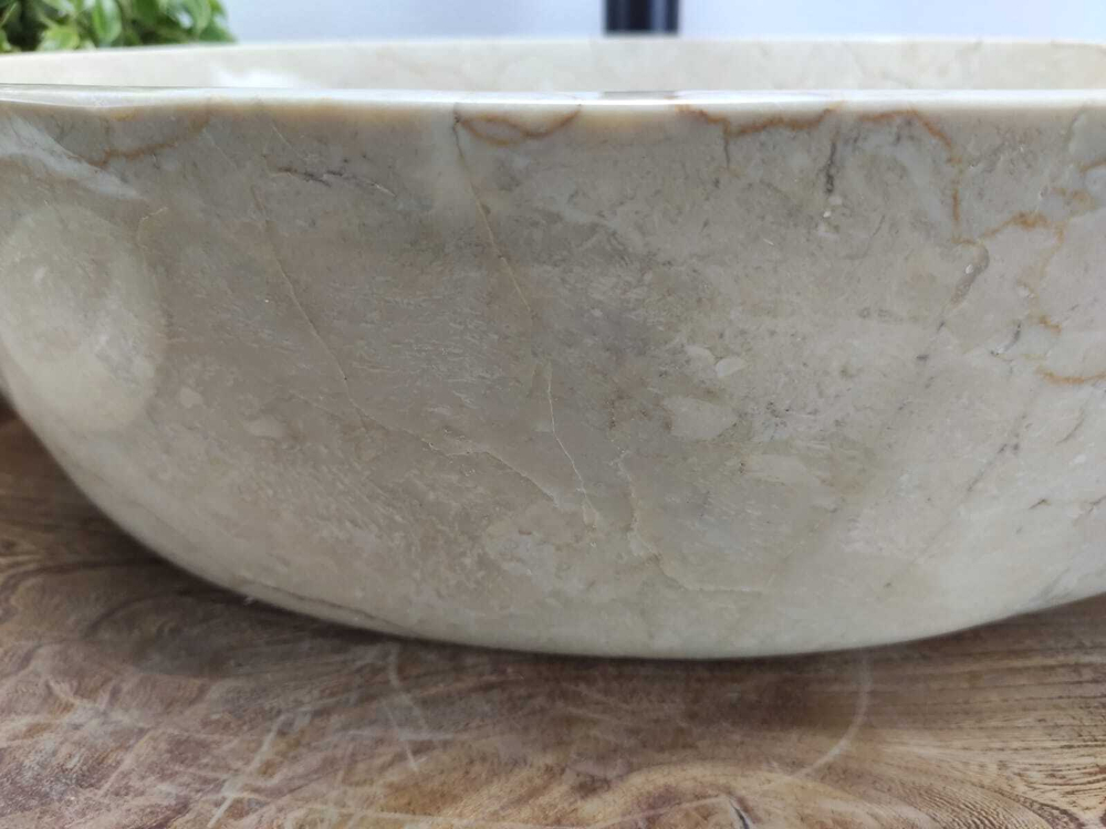 Раковина из мрамора Oval Cream Tin Lip MO-60984 52*38*14
