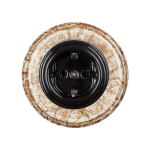 Розетка с З.К., керамика, цвет черный B1-101-03