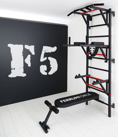 Шведская стенка Ferrum Force, турник Классик, черно-красный (F5)