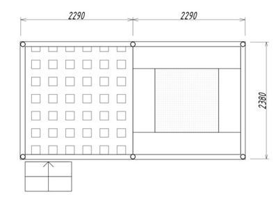 Батутный комплекс с ограждением - БК80 - 1 батут + поролоновая яма