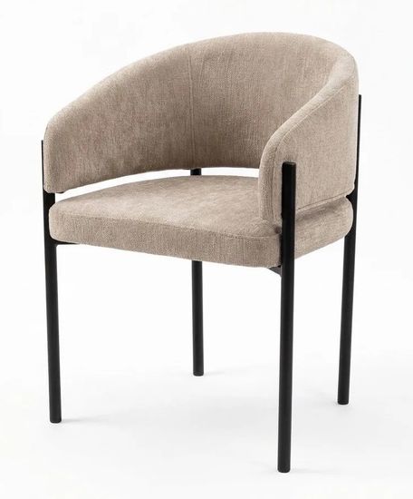 Стул НИКОЛЬ цвет REEF 03 Бежевый, ткань/ черный каркас