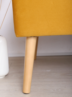 Диван "Twist" антивандальный велюр Mustard/натурал. Для кухни, прихожей, салона красоты, офиса. 100х67х80 см