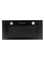 Вытяжка кухонная Quin-60 (BLACK) черный, D150мм, 1200м3/ч, полновстраиваемая, мотор 230Ватт, металл 60см, кнопочное управл.(MACBI)