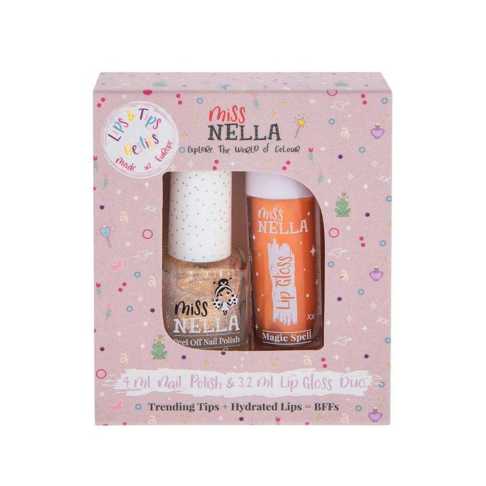 Набор лак и Блеск Miss Nella Lip&Tips Duo Lip Gloss Magic Spell