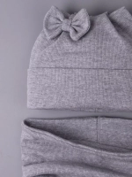 Шапка для девочки осенняя с ушками и снуд