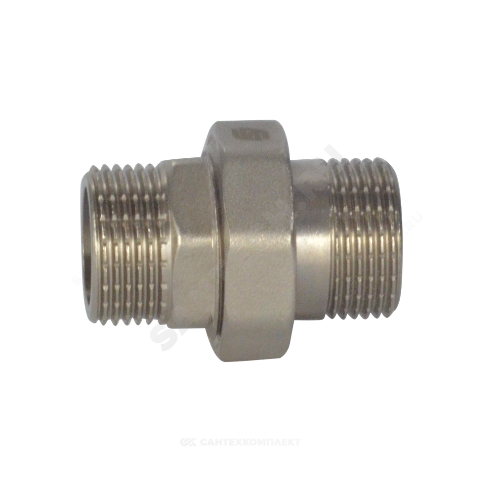 Соединитель латунь никель американка Ду 15 (1/2") прямой НР/НР SantechSystems