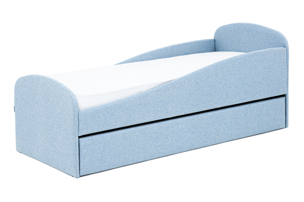 Детская мягкая кровать с ящиком Бельмарко Letmo небесный рогожка