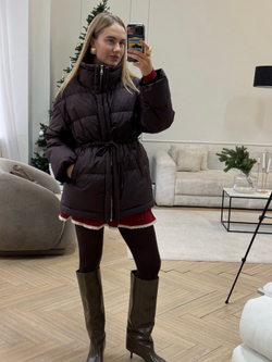 Пуховик Brunello миди шоколадный (предзаказ к 28 декабря)