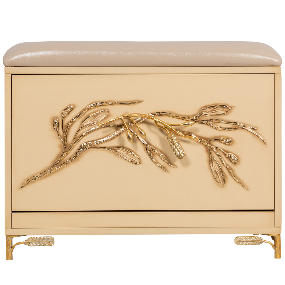 Банкетка Oliva Branch (Олива Бранч) Айвори Мраморное золото