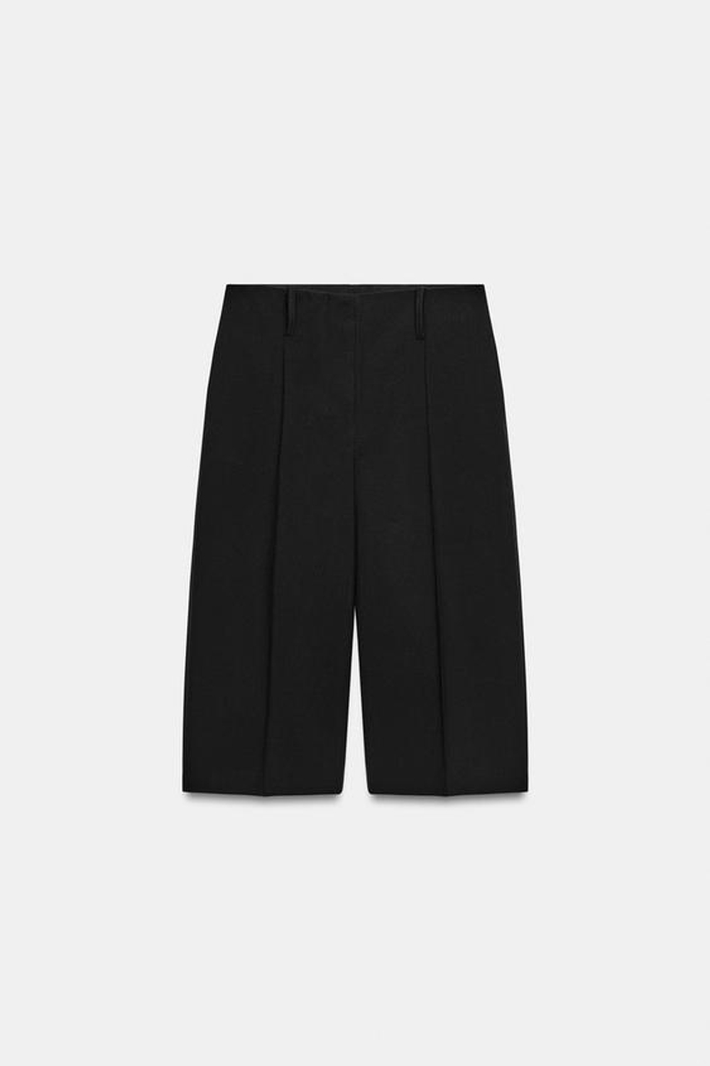 ZARA ПРЯМЫЕ ШОРТЫ С ЗАЩИПАМИ — ZW COLLECTION, ЧЕРНЫЙ