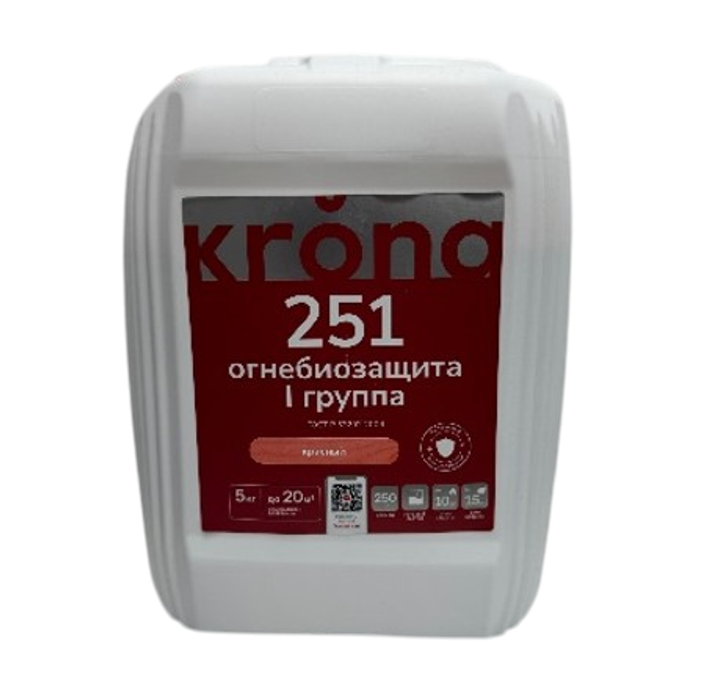 KRONA Огнебиозащитный состав для древесины 251,красный 10 кг.