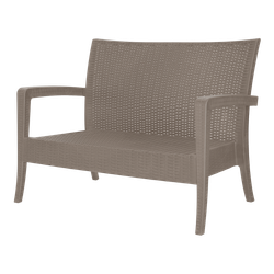 Комплект с диваном и прямоугольным столиком "RATTAN" от Ola Dom. Цвет: Серо-бежевый.