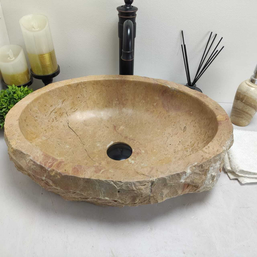 Каменная раковина из мрамора Erozy Red EM-60561 (51*39*15см)