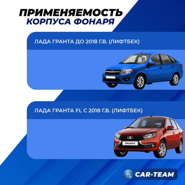 Корпус заднего фонаря Лада Гранта лифтбек, Лада Гранта FL лифтбек с рассеивателем "РусФар", правый (21910-3716020-15)