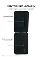 Картхолдер Магсейф с Локатором Apple Find My. Черный раскладной