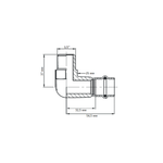 Отвод 90° 15-1/2", WAAG Heavy Inox, пресс-резьба, нар., сталь нержавеющая