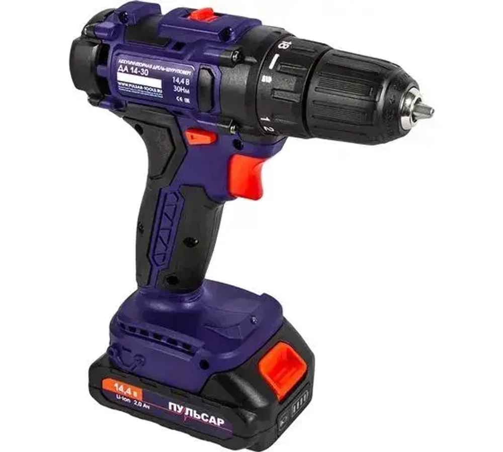 Дрель, 14.4 В, 24 мм, 1350 об/мин, патрон - быстрозажимной, разноцветный, надежный