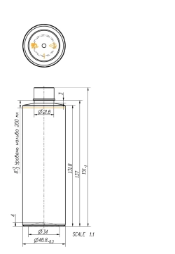 Флакон ПЭТ 200 мл (24) Цилиндр белый