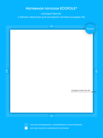 Матовый натяжной потолок 5.5 м2