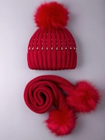 Шапка для девочки зимняя вязаная и шарф