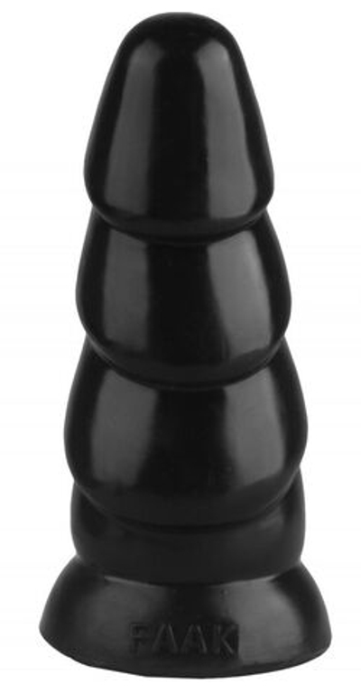 Черная рельефная анальная втулка - 18,5 см. (Цвет: черный)