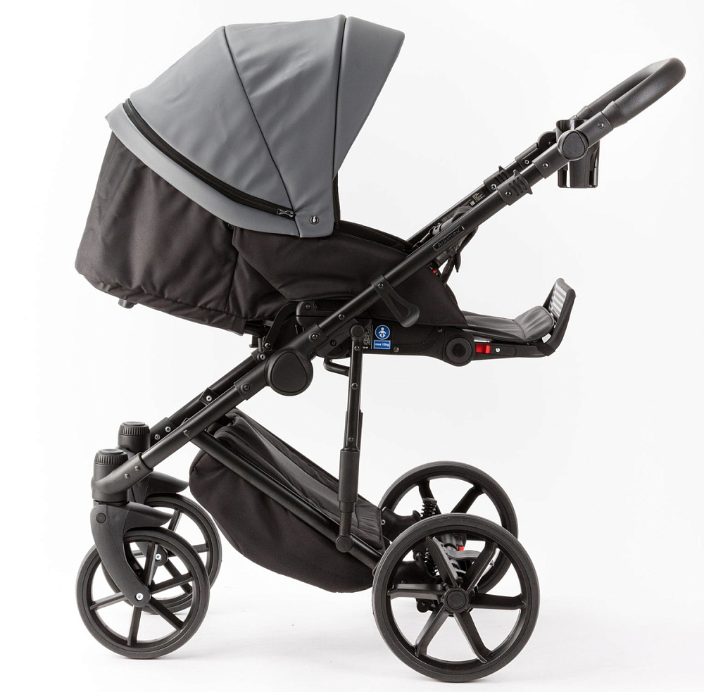 Детская коляска Adamex Locco Light Deluxe 2 в 1 LL-SA32 (СЕРАЯ КОЖА)
