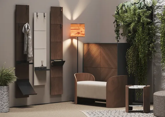 Вешалка Stripe L (орех, черный)