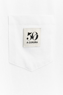 ZARA ФУТБОЛКА С НАШИВКОЙ, БЕЛЫЙ